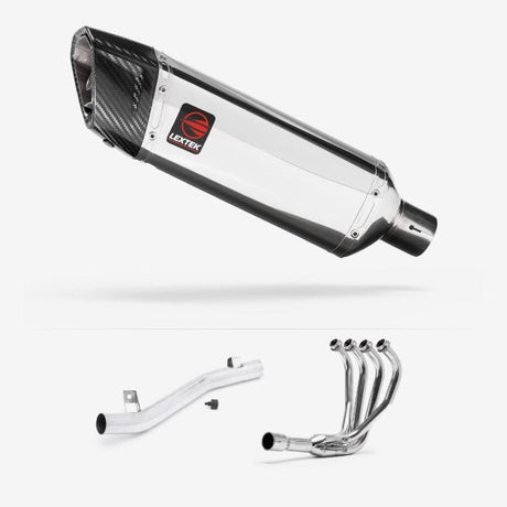 Lextek SP4 Polished Stainless Steel Exhaust System 300mm for Suzuki GSF 1200 Bandit (95-06)