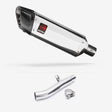 Lextek SP4 Polished Stainless Steel Exhaust 300mm with Link Pipe for Honda CBF 600 (04-07)