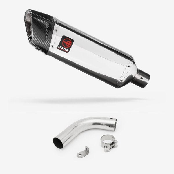 Lextek SP4 Polished Stainless Steel Exhaust 300mm with Link Pipe for Honda CB1000R (08-17)