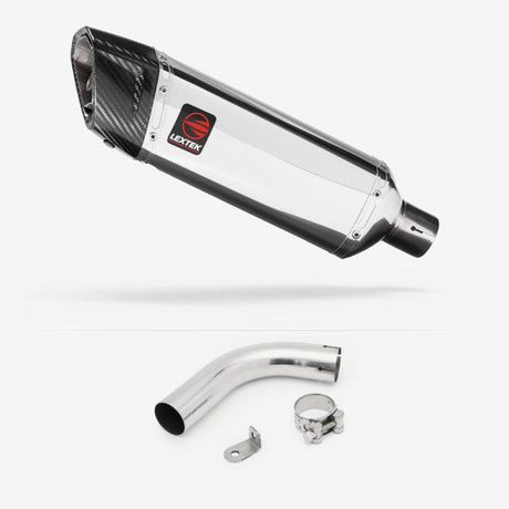 Lextek SP4 Polished Stainless Steel Exhaust 300mm with Link Pipe for Honda CB1000R (08-17)