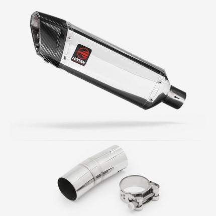 Lextek Polished Stainless Steel SP4 300mm Exhaust with Link Pipe