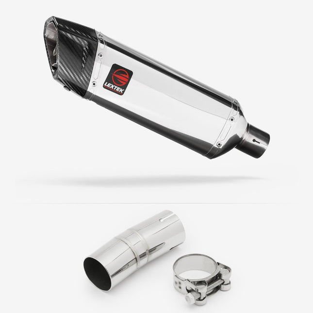 Lextek Polished Stainless Steel SP4 300mm Exhaust with Link Pipe