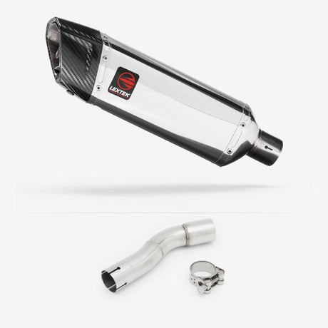 Lextek SP4 Polished Stainless Steel Exhaust 300mm with Link Pipe for Honda CMX500 Rebel (17-19)