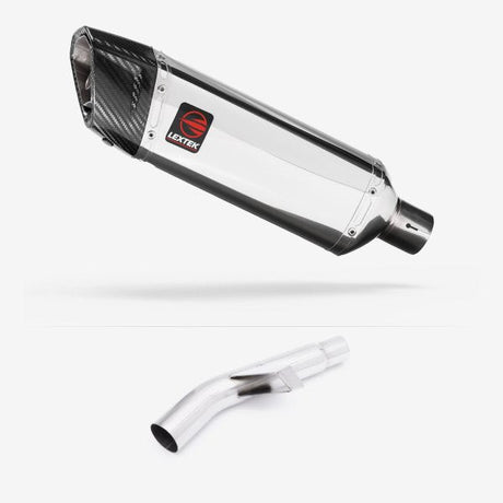 Lextek SP4 Polished Stainless Steel Exhaust 300mm with Link Pipe for Kawasaki Versys 1000 (15-18)
