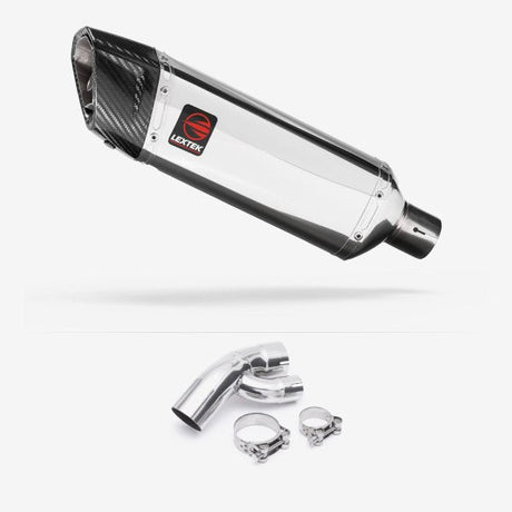 Lextek SP4 Polished Stainless Steel Exhaust 300mm with Link Pipe for BMW S1000 XR (15-19)