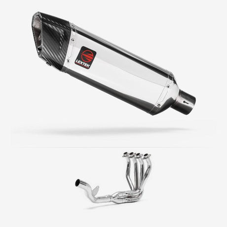 Lextek SP4 Polished Stainless Steel Exhaust System 300mm Single Sided for Kawasaki Z1000SX (10-19)