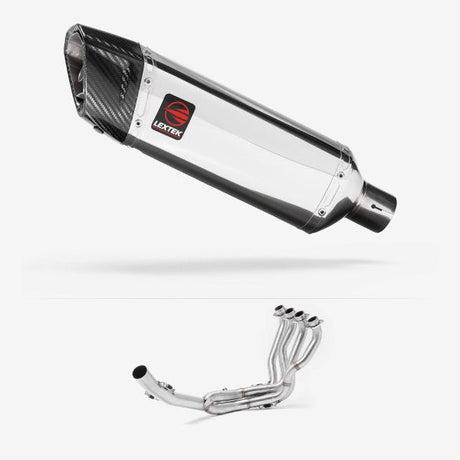 Lextek SP4 Polished Stainless Steel Exhaust System 300mm for Suzuki GSXR 1000 (17-