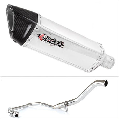 Lextek SP4 Polished Stainless Steel Exhaust System 300mm for Lexmoto Hawk 125