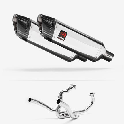 Lextek Polished Stainless Steel SP4 300mm Exhaust System for SUZUKI SV1000 (03-07)