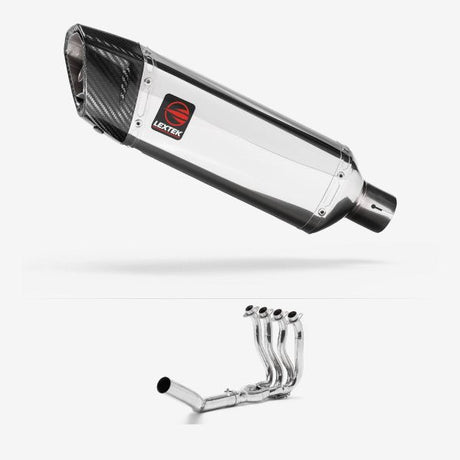 Lextek SP4 Polished Stainless Steel Exhaust System 300mm for Suzuki GSXR 600/750 (06-10)