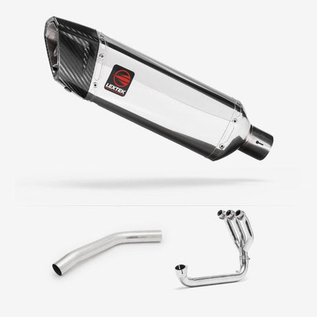 Lextek SP4 Polished Stainless Steel Exhaust System 300mm for Triumph Tiger 800 (10-21)