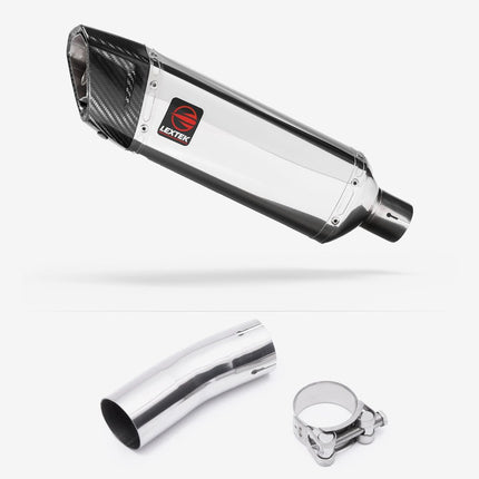 Lextek Polished Stainless Steel SP4 300mm Exhaust with Link Pipe