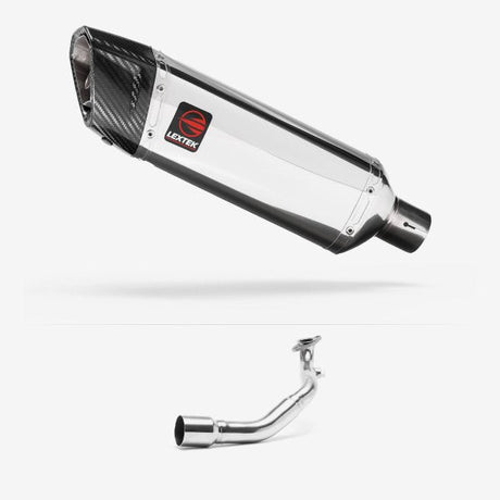 Lextek SP4 Polished Stainless Steel Exhaust System 300mm for Lexmoto Milano 125