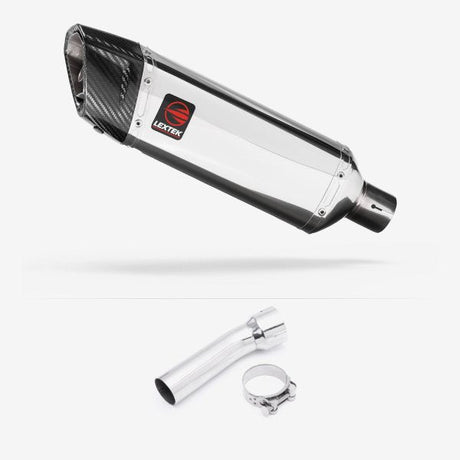 Lextek SP4 Polished Stainless Steel Exhaust 300mm with Link Pipe for BMW R 1250 GS (18-19)