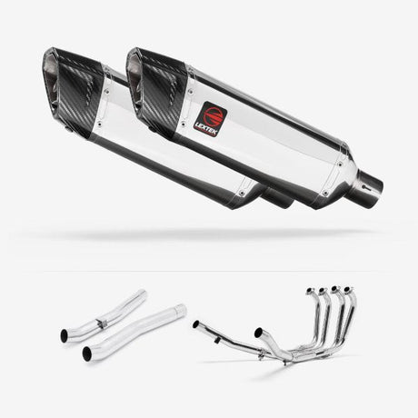 Lextek SP4 Polished Stainless Steel Exhaust System 300mm for Suzuki GSX 1400 (01-04)