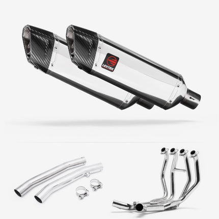 Lextek Polished Stainless Steel SP4 300mm Exhaust with Link Pipes