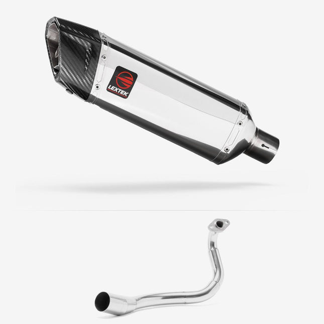 Lextek Polished Stainless Steel SP4 300mm Exhaust System for Honda PCX 125 (18-19)