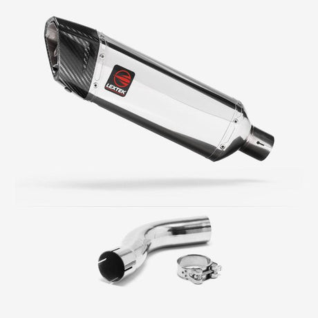 Lextek SP4 Polished Stainless Steel Exhaust 300mm with Link Pipe for Triumph Sprint ST 995i (98-04)