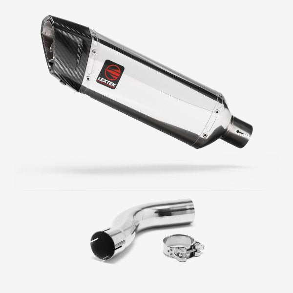 Lextek SP4 Polished Stainless Steel Exhaust 300mm with Link Pipe for Triumph Sprint ST 995i (98-04)