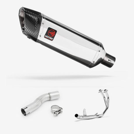 Lextek SP4 Polished Stainless Steel Exhaust System 300mm for Honda CMX500 Rebel (17-19)