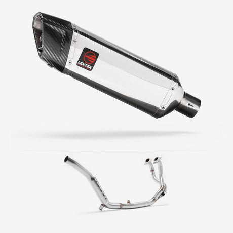 Lextek SP4 Polished Stainless Steel Exhaust System 300mm for Honda CRF1000 Africa Twin (16-19)