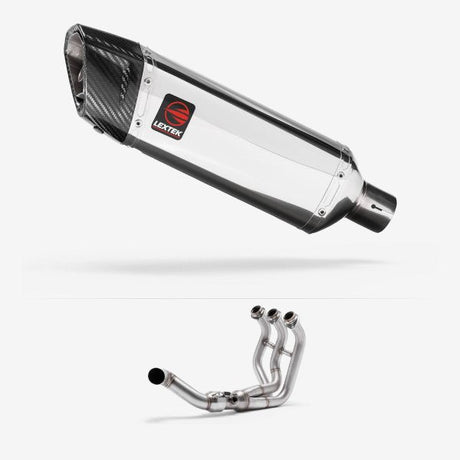 Lextek SP4 Polished Stainless Steel Exhaust System 300mm Low Level for Yamaha MT-09 Tracer (14-20)