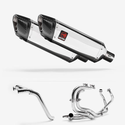 Lextek Polished Stainless Steel SP4 300mm Exhaust System for Honda VFR800 (02-13)