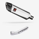 Lextek SP4 Polished Stainless Steel Exhaust 300mm with Link Pipe for Yamaha Tenere 700 (19-23)