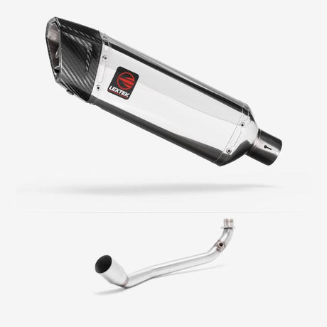 Lextek SP4 Polished Stainless Steel Exhaust System 300mm for Lexmoto Riot 125