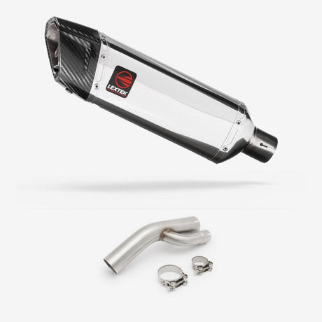 Lextek SP4 Polished Stainless Steel Exhaust 300mm with Link Pipe for BMW S1000 RR (17-18)