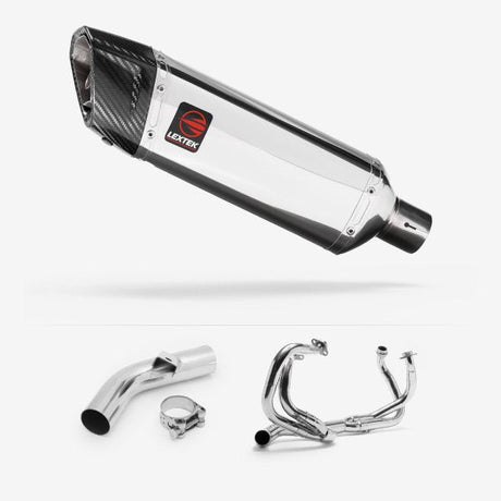 Lextek SP4 Polished Stainless Steel Exhaust System 300mm for Honda VFR800 X Crossrunner (11-14)