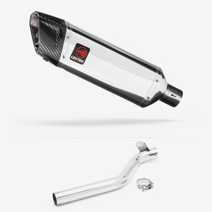 Lextek Polished Stainless Steel SP4 300mm Exhaust with Link Pipe