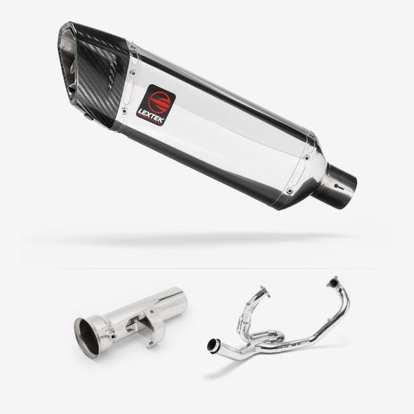 Lextek SP4 Polished Stainless Steel Exhaust System 300mm for KTM 1290 Super Adventure (17-20)