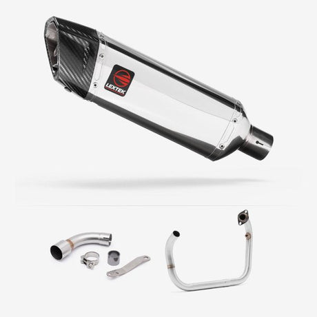 Lextek SP4 Polished Stainless Steel Exhaust System 300mm for Benelli TNT 125/135 (17-20)