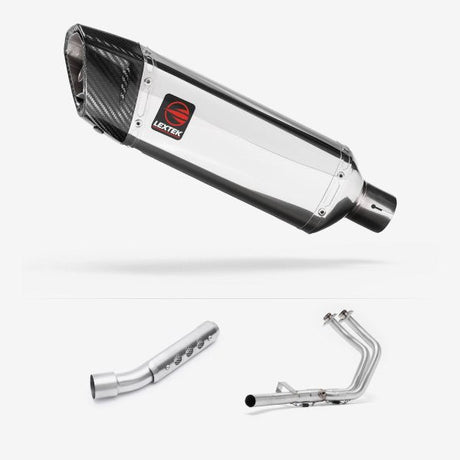 Lextek SP4 Polished Stainless Steel Exhaust System 300mm for Yamaha Tenere 700 (19-)