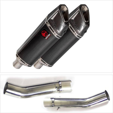 Lextek Carbon Fibre SP9C 300mm Exhaust with Link Pipes for Aprilia RSV 1000 R (04-08)/Tuono (05-09)