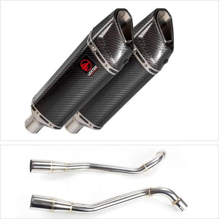 Lextek Carbon Fibre SP9C 300mm Exhaust with Link Pipes for Yamaha XT660 X / R (04-16)