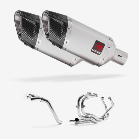 Lextek SP5 Matt Stainless Steel Exhaust System 200mm for Honda VFR800 (02-13)