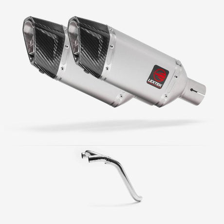 Lextek SP5 Matt Stainless Steel Exhaust 200mm with Link Pipe for Honda VFR800 (02-13)
