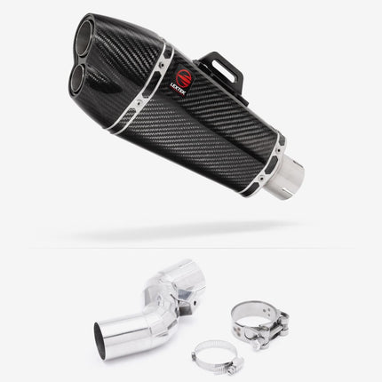 Lextek Carbon Fibre XP13C 210mm Exhaust with Link Pipe for Kawasaki Ninja H2 SX (18-20)