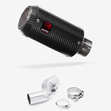 Lextek Carbon Fibre CP8C 150mm Exhaust with Link Pipe for Kawasaki Ninja H2 SX (18-20)