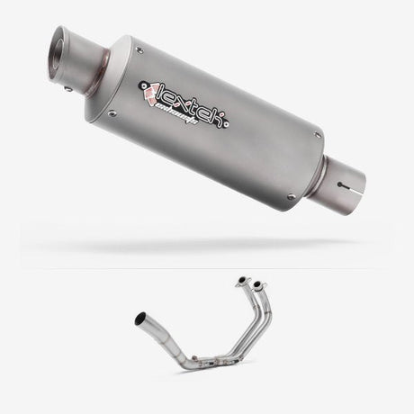 Lextek GP1 Matt S/Steel GP Stubby Exhaust System 240mm for Yamaha YZF R3/MT-03