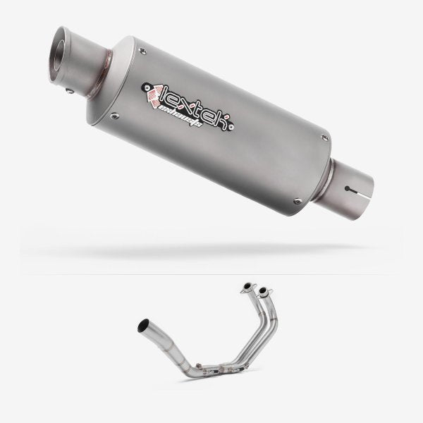 Lextek GP1 Matt S/Steel GP Stubby Exhaust System 240mm for Yamaha YZF R3/MT-03