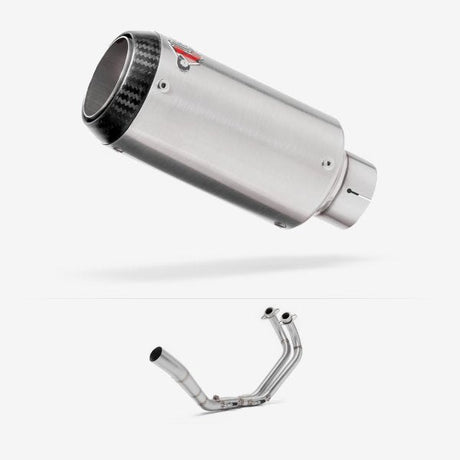 Lextek CP1 Matt S/Steel Carbon Tip Exhaust System 150mm for Yamaha YZF R3/MT-03