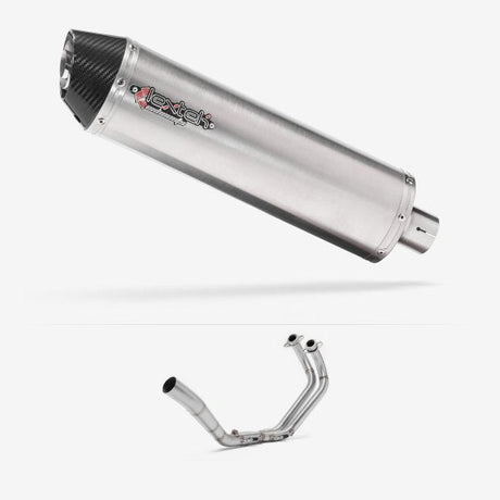 Lextek RP1 Gloss S/Steel Oval Exhaust System 400mm for Yamaha YZF R3/MT-03