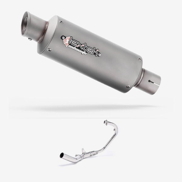 Lextek GP1 Matt S/Steel GP Stubby Exhaust System 240mm for Lexmoto LS-N 125