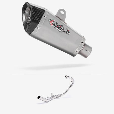Lextek XP10 Matt S/Steel Exhaust System 210mm for Lexmoto LS-N 125