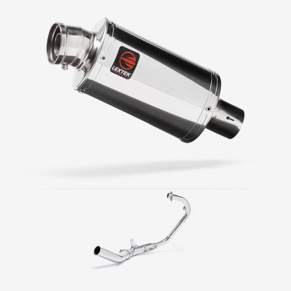 Lextek OP4 Polished S/Steel Exhaust System 200mm for Lexmoto LS-N 125