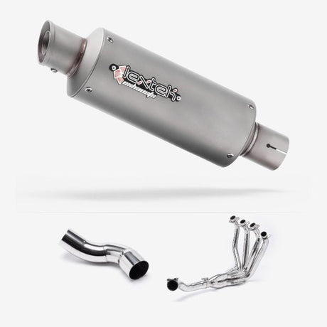 Lextek GP1 Matt S/Steel GP Stubby Exhaust System 240mm for Kawasaki Z900 (20-23)