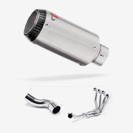 Lextek CP1 Matt S/Steel Carbon Tip Exhaust System 150mm for Kawasaki Z900 (20-23)